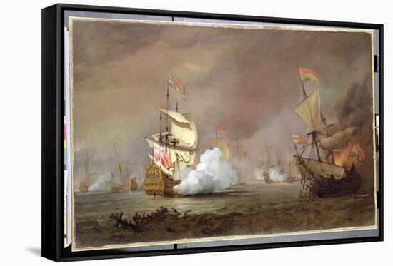 Sea Battle of the Anglo-Dutch Wars, c.1700-Willem Van De, The Younger Velde-Framed Stretched Canvas