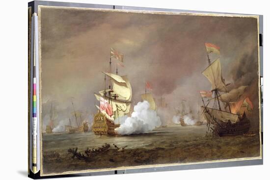 Sea Battle of the Anglo-Dutch Wars, c.1700-Willem Van De, The Younger Velde-Stretched Canvas