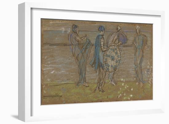 Sea, Beach and Figures-James Abbott McNeill Whistler-Framed Giclee Print