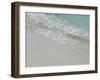 Sea, beach and sand, gentle waves picking up sand particles, Galapagos Islands-Jean Hosking-Framed Photographic Print