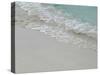 Sea, beach and sand, gentle waves picking up sand particles, Galapagos Islands-Jean Hosking-Stretched Canvas