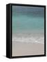 Sea, beach and sand, gentle waves picking up sand particles, Galapagos Islands-Jean Hosking-Framed Stretched Canvas