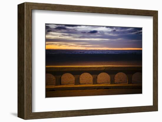 Sea beach at dusk, Seaside, Oregon, USA-Panoramic Images-Framed Photographic Print