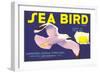 Sea Bird Lemon Label-null-Framed Art Print