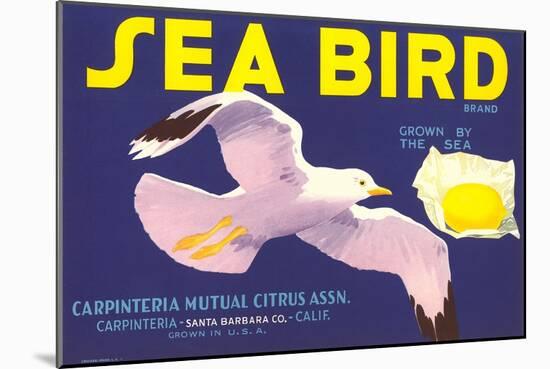 Sea Bird Lemon Label-null-Mounted Art Print