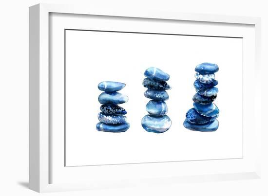 Sea Blue Stones-Crystal Smith-Framed Art Print