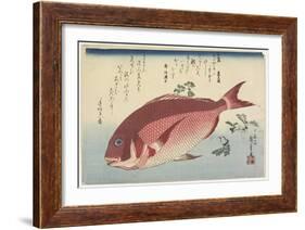 Sea Bream and Sansho Sprigs, C. 1832-Utagawa Hiroshige-Framed Giclee Print