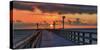 Sea bridge in Binz at sunrise-Mandy Stegen-Stretched Canvas