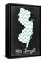 Sea Bright, New Jersey - Chalkboard-Lantern Press-Framed Stretched Canvas
