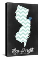 Sea Bright, New Jersey - Chalkboard-Lantern Press-Stretched Canvas