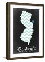 Sea Bright, New Jersey - Chalkboard-Lantern Press-Framed Art Print