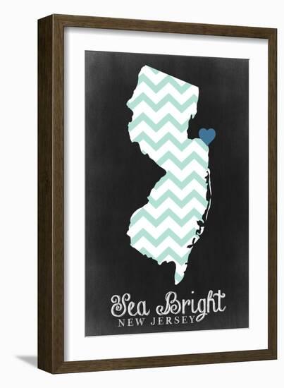 Sea Bright, New Jersey - Chalkboard-Lantern Press-Framed Art Print