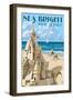 Sea Bright, New Jersey - Sandcastle-Lantern Press-Framed Art Print