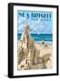 Sea Bright, New Jersey - Sandcastle-Lantern Press-Framed Art Print