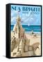 Sea Bright, New Jersey - Sandcastle-Lantern Press-Framed Stretched Canvas
