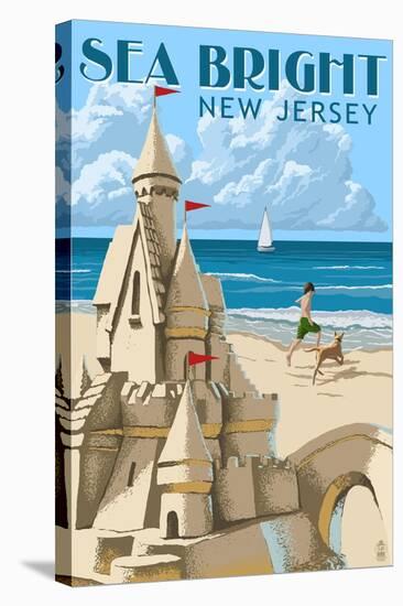 Sea Bright, New Jersey - Sandcastle-Lantern Press-Stretched Canvas