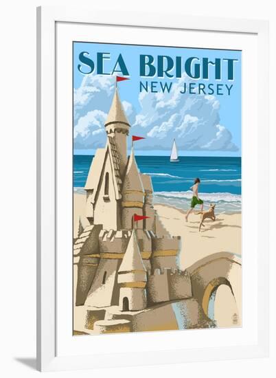 Sea Bright, New Jersey - Sandcastle-Lantern Press-Framed Art Print