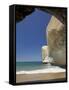 Sea Cave, Beach and Cliffs, Tunnel Beach, Dunedin, South Island, New Zealand-David Wall-Framed Stretched Canvas