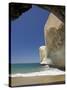 Sea Cave, Beach and Cliffs, Tunnel Beach, Dunedin, South Island, New Zealand-David Wall-Stretched Canvas