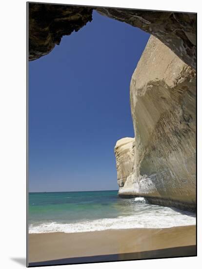 Sea Cave, Beach and Cliffs, Tunnel Beach, Dunedin, South Island, New Zealand-David Wall-Mounted Premium Photographic Print