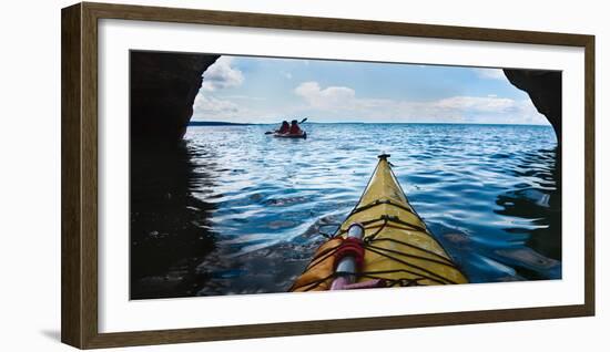 Sea Cave Kayaking Apostle Islands National Lakeshore-Steve Gadomski-Framed Photographic Print