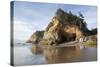 Sea Caves and Waterfall at Hug Point, Hug Point State Park, Oregon, USA-Jamie & Judy Wild-Stretched Canvas