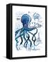 Sea Cliff Octopus-Julie Paton-Framed Stretched Canvas