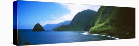 Sea Cliffs at Kalawao, Pacific Ocean, Kalaupapa Peninsula, Molokai, Hawaii, USA-null-Stretched Canvas