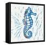 Sea Creature Sea Horse Color-Courtney Prahl-Framed Stretched Canvas