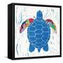 Sea Creature Turtle Color-Courtney Prahl-Framed Stretched Canvas