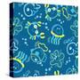 Sea Creatures Glowing under the Sea-Adam Fahey-Stretched Canvas