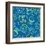 Sea Creatures Glowing under the Sea-Adam Fahey-Framed Art Print