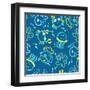 Sea Creatures Glowing under the Sea-Adam Fahey-Framed Art Print