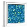 Sea Creatures Glowing under the Sea-Adam Fahey-Framed Art Print