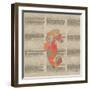 Sea Creatures on Newsprint III-Julie DeRice-Framed Art Print