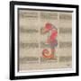 Sea Creatures on Newsprint IV-Julie DeRice-Framed Art Print