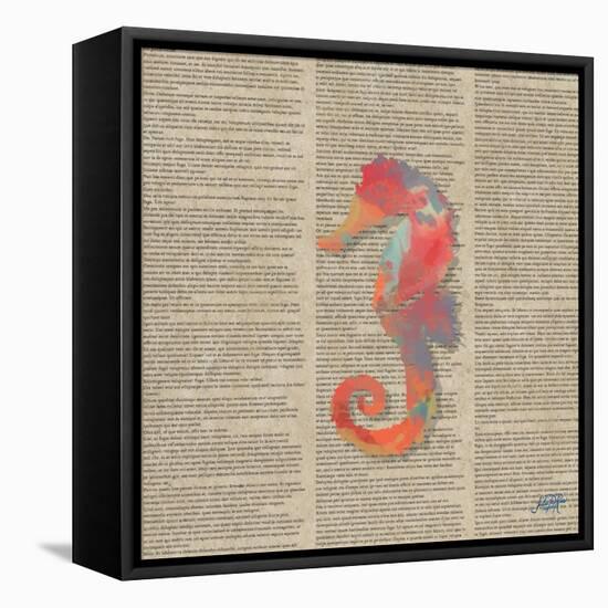 Sea Creatures on Newsprint IV-Julie DeRice-Framed Stretched Canvas