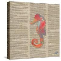 Sea Creatures on Newsprint IV-Julie DeRice-Stretched Canvas