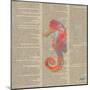 Sea Creatures on Newsprint IV-Julie DeRice-Mounted Art Print
