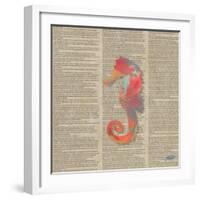 Sea Creatures on Newsprint IV-Julie DeRice-Framed Art Print