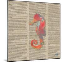 Sea Creatures on Newsprint IV-Julie DeRice-Mounted Art Print