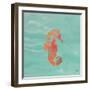 Sea Creatures on Teal III-Julie DeRice-Framed Art Print