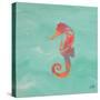 Sea Creatures on Teal IV-Julie DeRice-Stretched Canvas