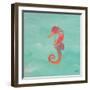 Sea Creatures on Teal IV-Julie DeRice-Framed Art Print