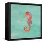 Sea Creatures on Teal IV-Julie DeRice-Framed Stretched Canvas