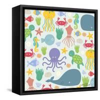 Sea Creatures-Elizabeth Caldwell-Framed Stretched Canvas