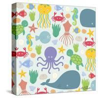 Sea Creatures-Elizabeth Caldwell-Stretched Canvas