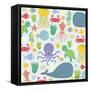 Sea Creatures-Elizabeth Caldwell-Framed Stretched Canvas