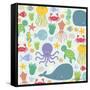 Sea Creatures-Elizabeth Caldwell-Framed Stretched Canvas