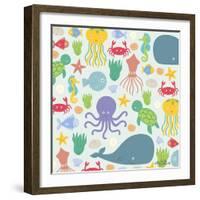 Sea Creatures-Elizabeth Caldwell-Framed Premium Giclee Print